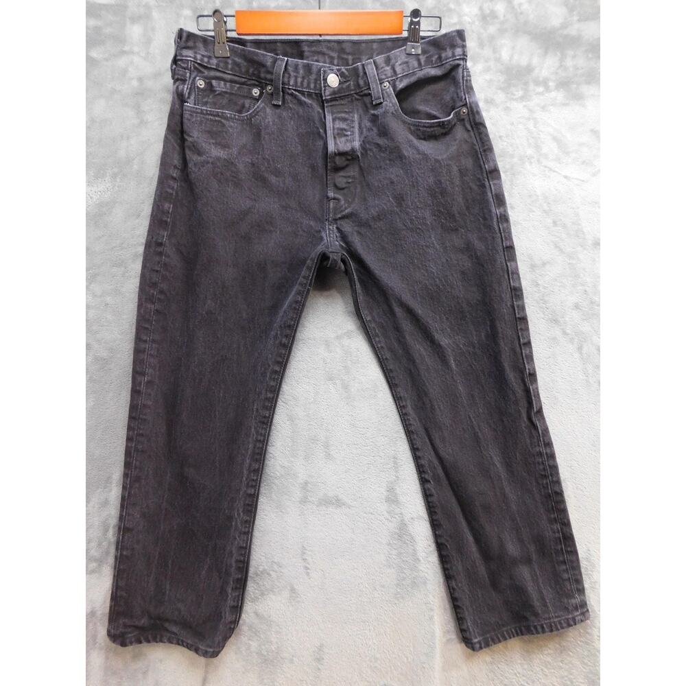 Levi's 501 Jeans 33W L30 Black Straight Charcoal Wash 5-Pocket Denim